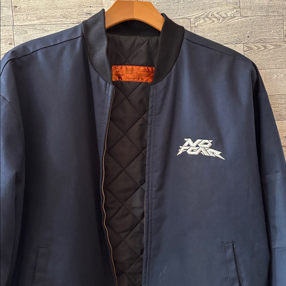 No Fear Coat‎ Varsity Jacket Vintage Blue Bomber work wear men's size XL y2k - Picture 2 of 6